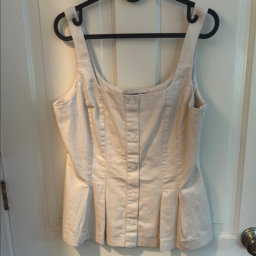 Banana Republic Factory Cream Sleeveless Bustier Tank